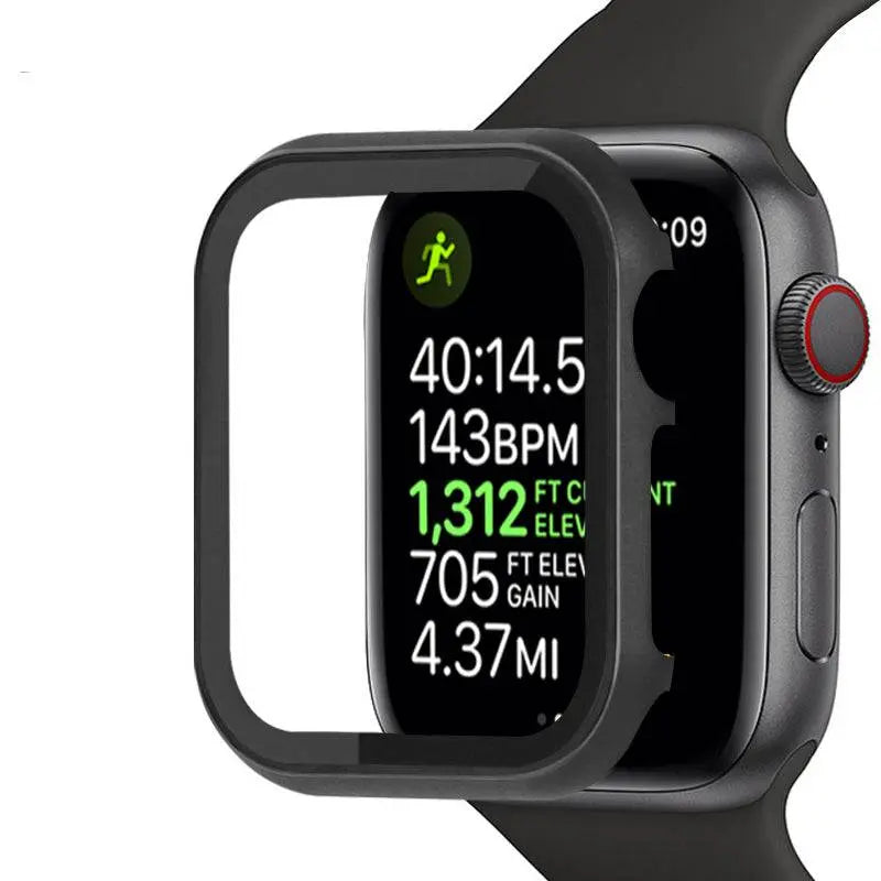 Spartan Stainless Steel Apple Watch SE Series 6 Case Fortified Tempered Glass Screen Protector - Pinnacle Luxuries