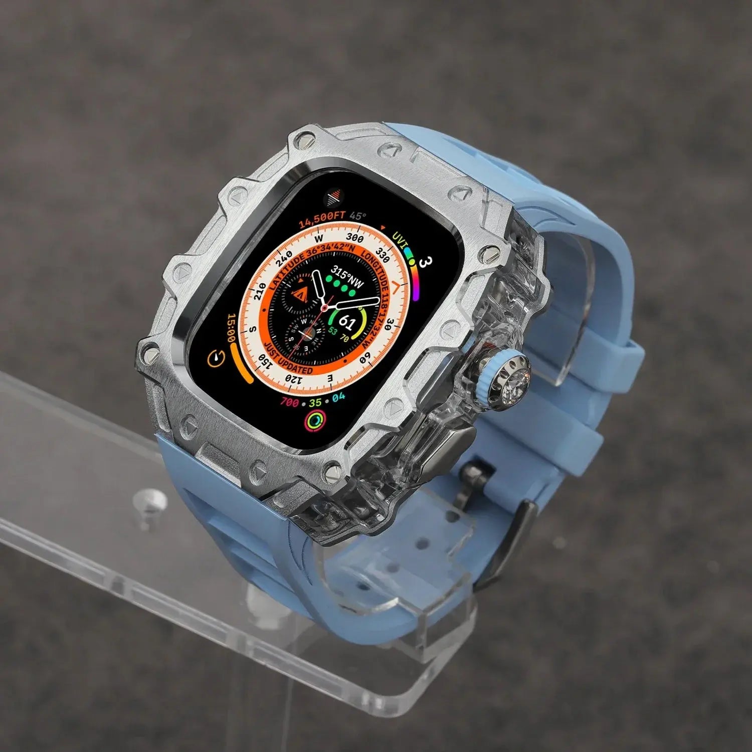 Titanium Alloy Case and Fluorubber Band Combo for Apple Watch Ultra and Ultra 2 - Pinnacle Luxuries