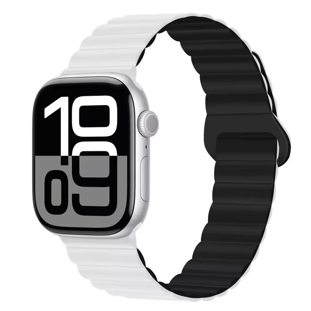 Magnetic Silicone Band for Apple Watch – Adjustable Strap for Ultra 1/2 (49mm), Series 10, 9, 8, 7, SE (45mm/44mm/42mm/41mm/40mm/38mm)