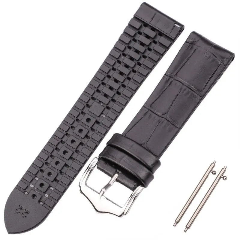 PL Collection Cowhide And Silicone Universal Watch Band 18mm 20mm 22mm Pinnacle Luxuries