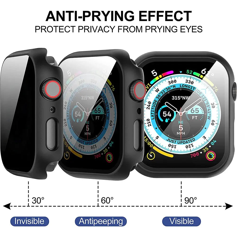 Privacy Glass+Case For Apple Watch 10 46mm 42mm Tempered Anti-Peeping Screen Protector Cover For iWatch series 10 Accessorie Pinnacle Luxuries