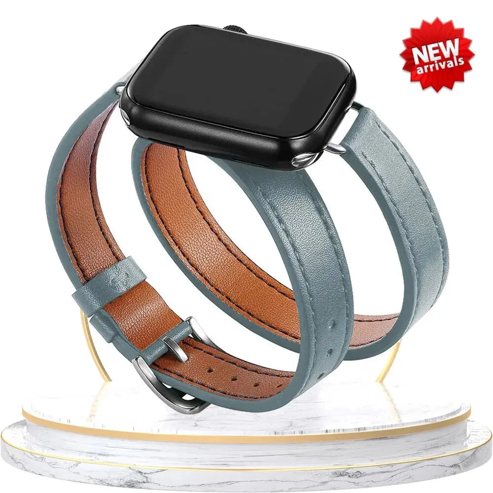 Leather Strap for Apple Watch Band 49mm 41mm 45mm 40mm 44mm Correa For IWatch Series 9 8 7 6 SE 5 4 Ultra 2 Replacement Bracelet Pinnacle Luxuries