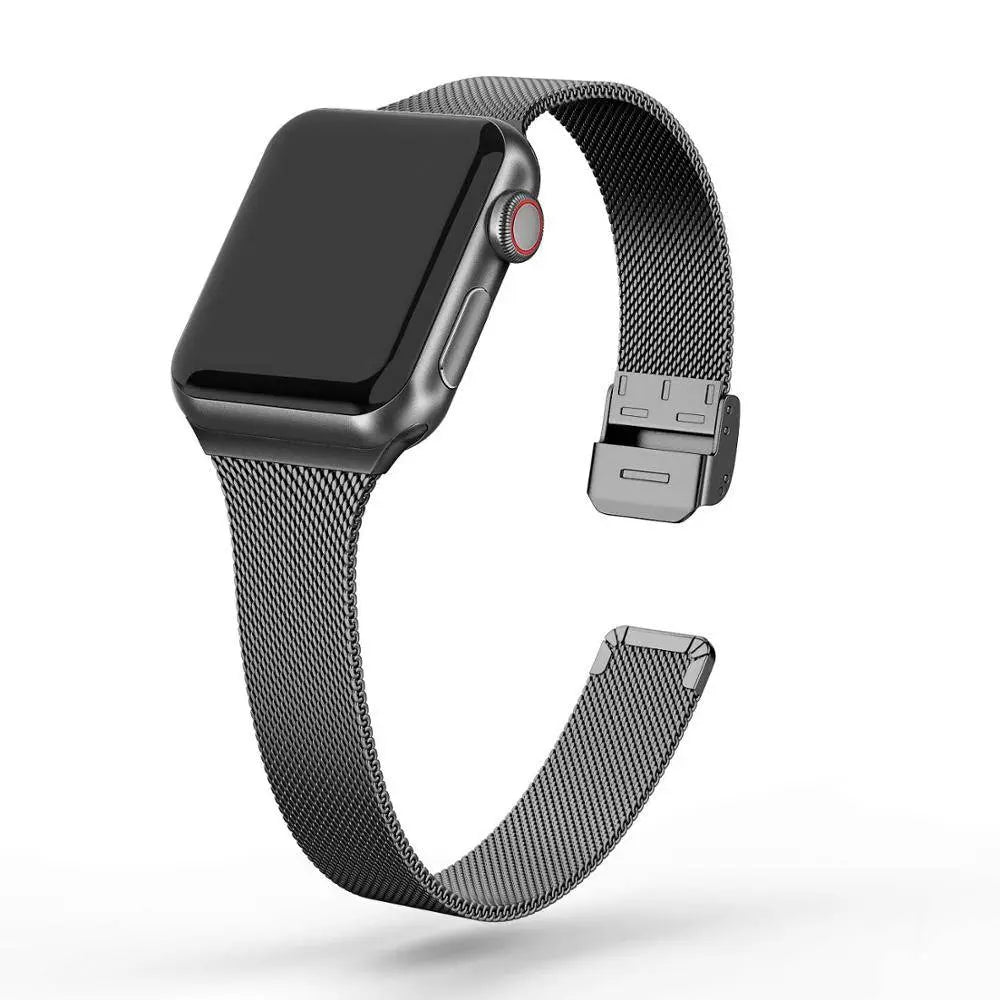 Premium Thin Stainless Steel Mesh Band For Apple Watch - Pinnacle Luxuries