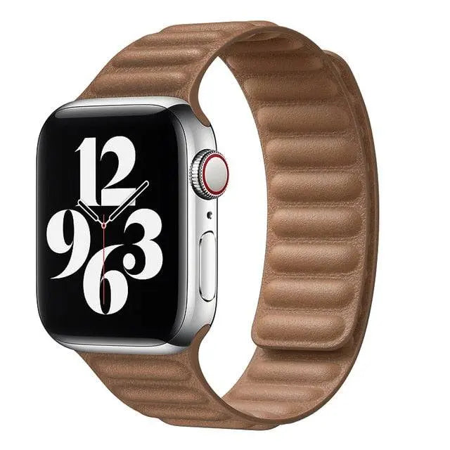 Premium Apple Watch SE Series 1/2/3/4/5/6 Genuine Leather Magnetic Loop Band - Pinnacle Luxuries