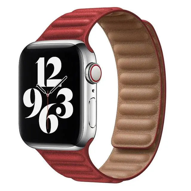 Premium Apple Watch SE Series 1/2/3/4/5/6 Genuine Leather Magnetic Loop Band - Pinnacle Luxuries